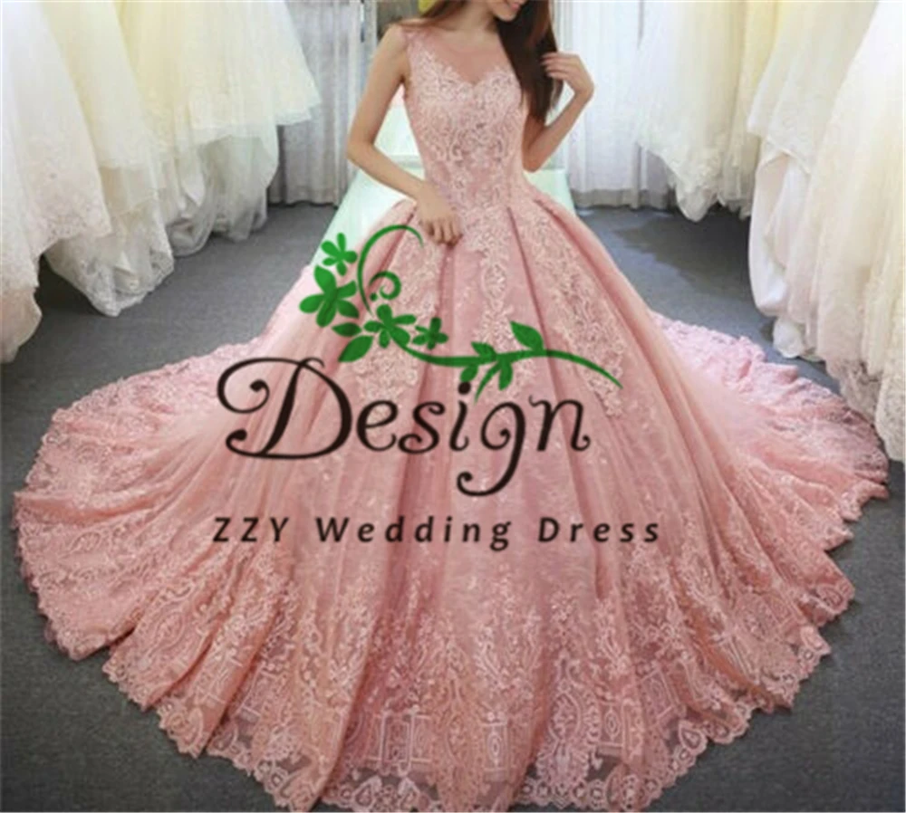 

Excellent Lace Pink Appliques Spaghetti Straps Backless Lace-Up Quinceanera Dresses Lace Appliqued Scoop vestido 15 anos