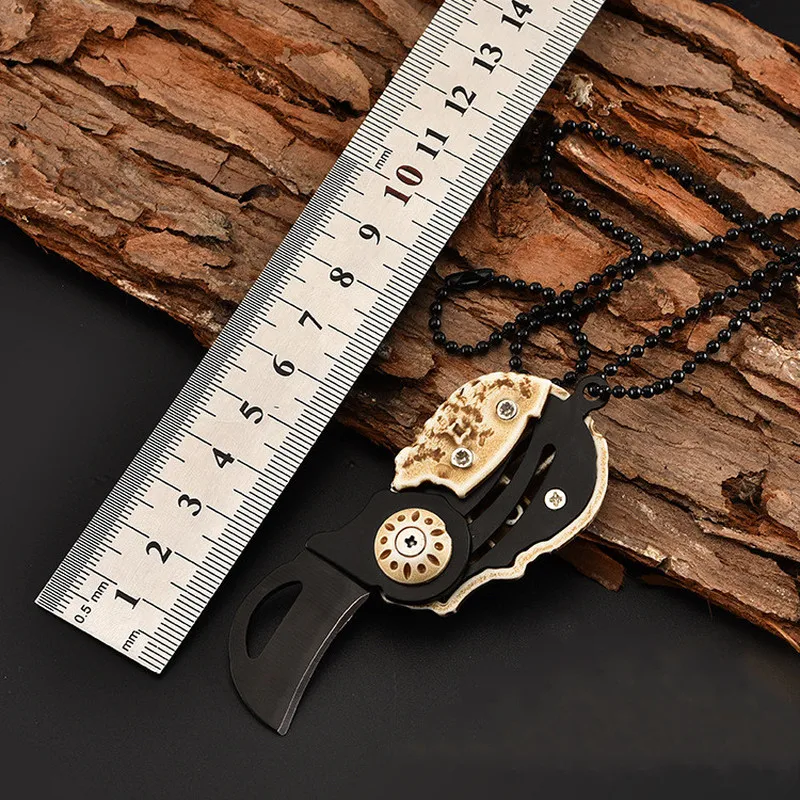 Новый Винтажный карманный мини нож с черепом для выживания на природе брелок