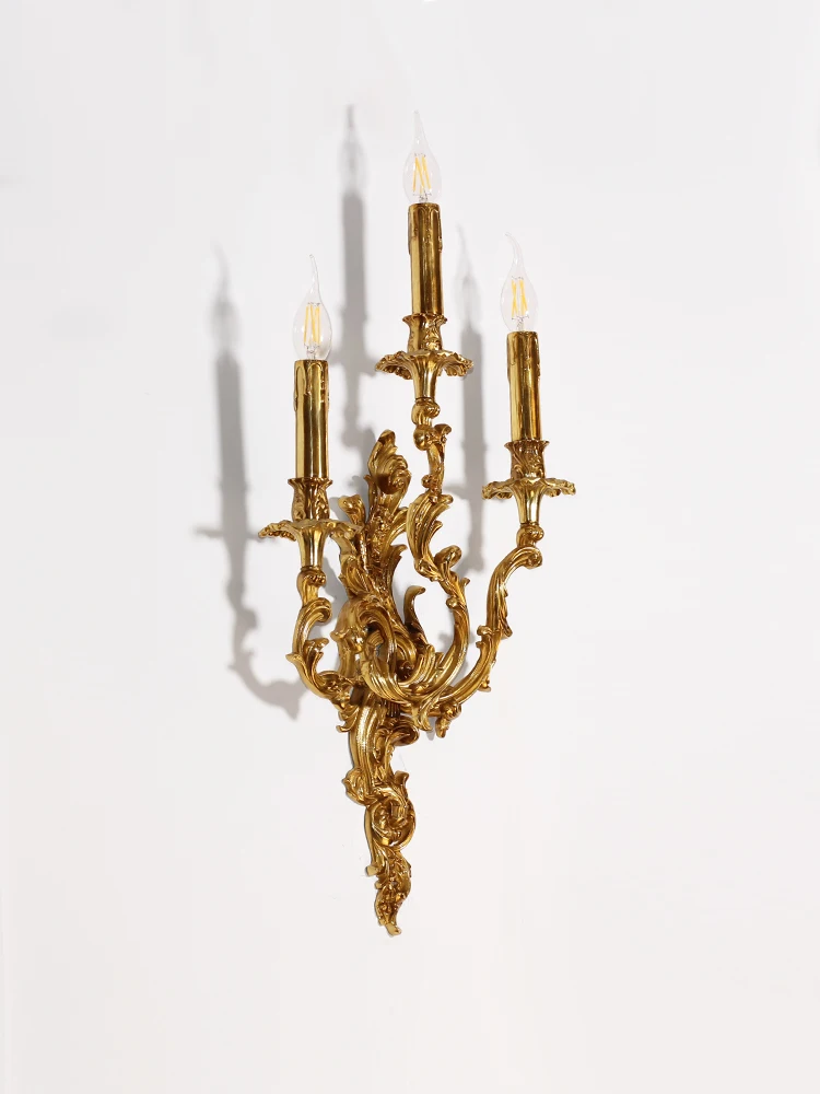 Медный светодиодный настенный светильник в форме свечи комнатный домашний для