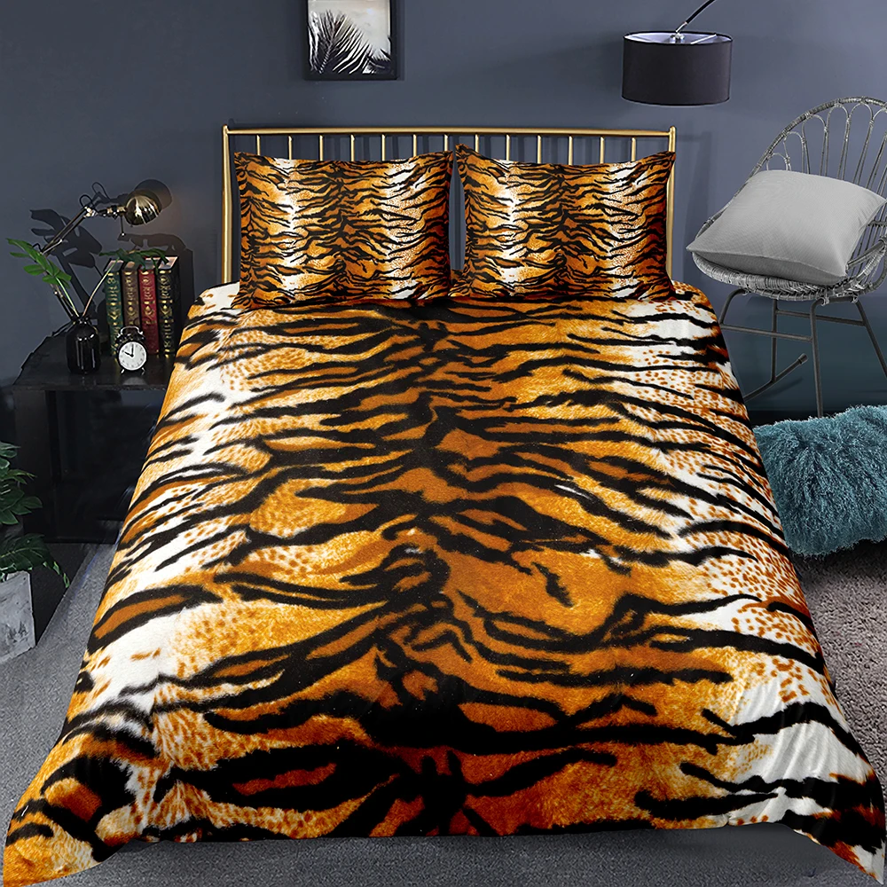 Набор пододеяльников с принтом тигра 2/3 предмет комплекты постельных