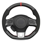 Чехол рулевого колеса автомобиля DIY Ручная строчка, мягкая черная замша из углеродного волокна для Subaru WRX (STI) 2015-2019 Levorg 2015-2019