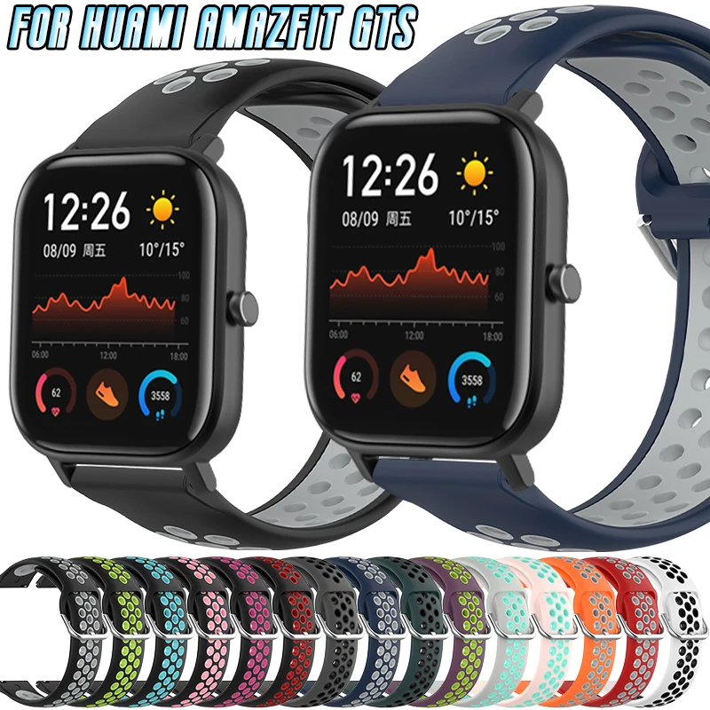 

20mm Strap For Huami Amazfit GTS Watch Silicone Strap Smartwatch Replacement Dual Color Hollow Out Surface Bracelet Accessories