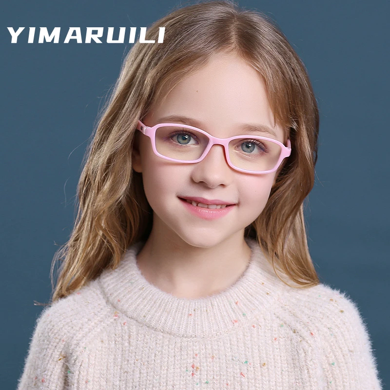 

YIMARUILI Children's Anti-blue Light Blocking Glasses Ultralight Square Boys And Girls Optics Prescription Glasses Frame F1676