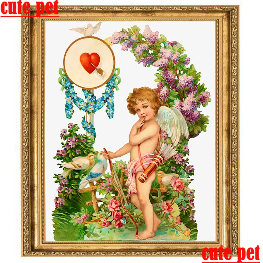 DIY Cupid angel 5D алмазная живопись вышивка домашняя фотография подарок 3d обои|Алмазная