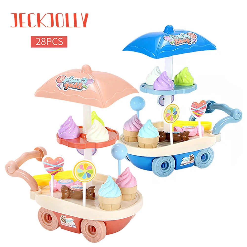 

Mini Trolley Toys Candy Ice Cream Children Mini Kitchen Toy Cookware Pots Children Pretend Play House For Children Birthday Gift