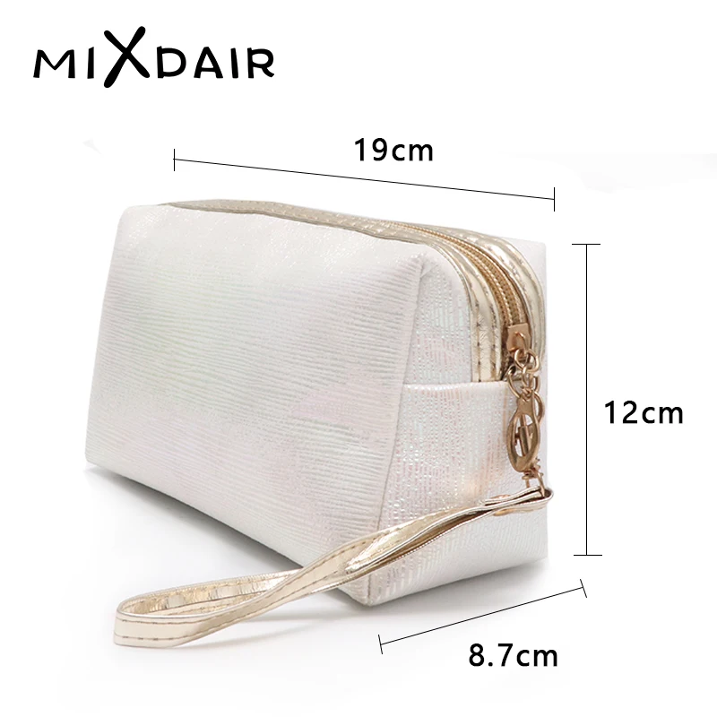 MIXDAIR Makeup Bags Gold Silk Women Cosmetic Bag Make Up Organizer Holder Waterproof Handbag Zipper Multifunction Beauty | Красота и