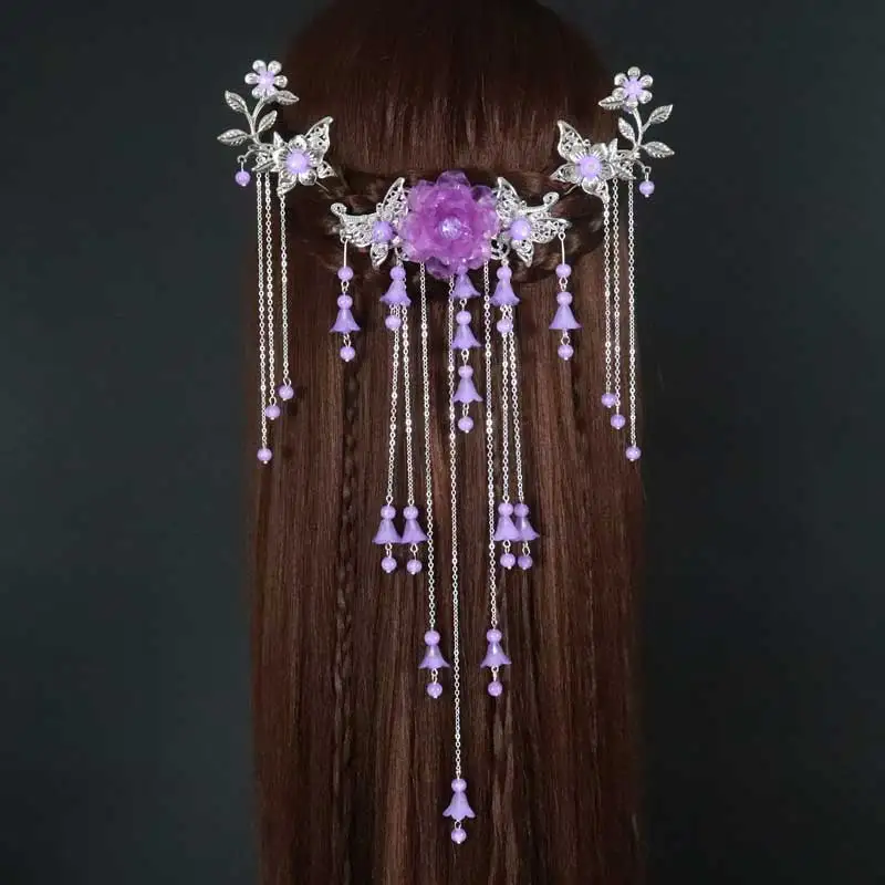 

Costume headdress hairpin of restoring hair clasp ancient classical decoration step shake tassel hanfu cos hair accessories