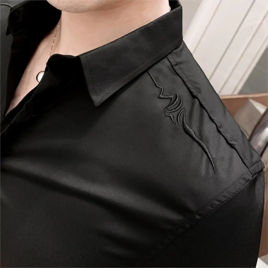 Горячая продажа черная рубашка мужская осенне зимняя высококачественная