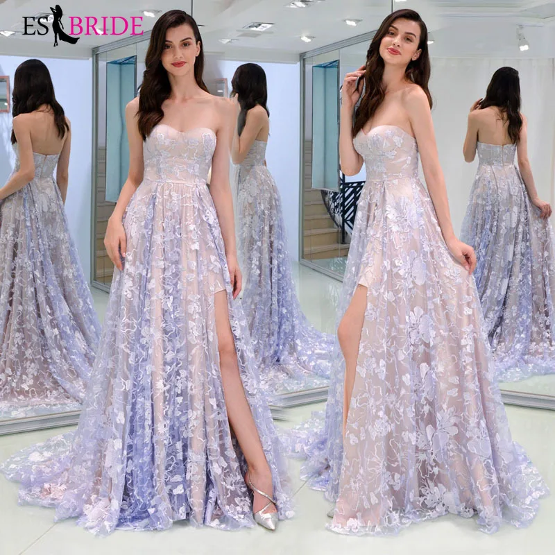 Женское вечернее платье трапециевидной формы повседневное длинное фиолетовое с