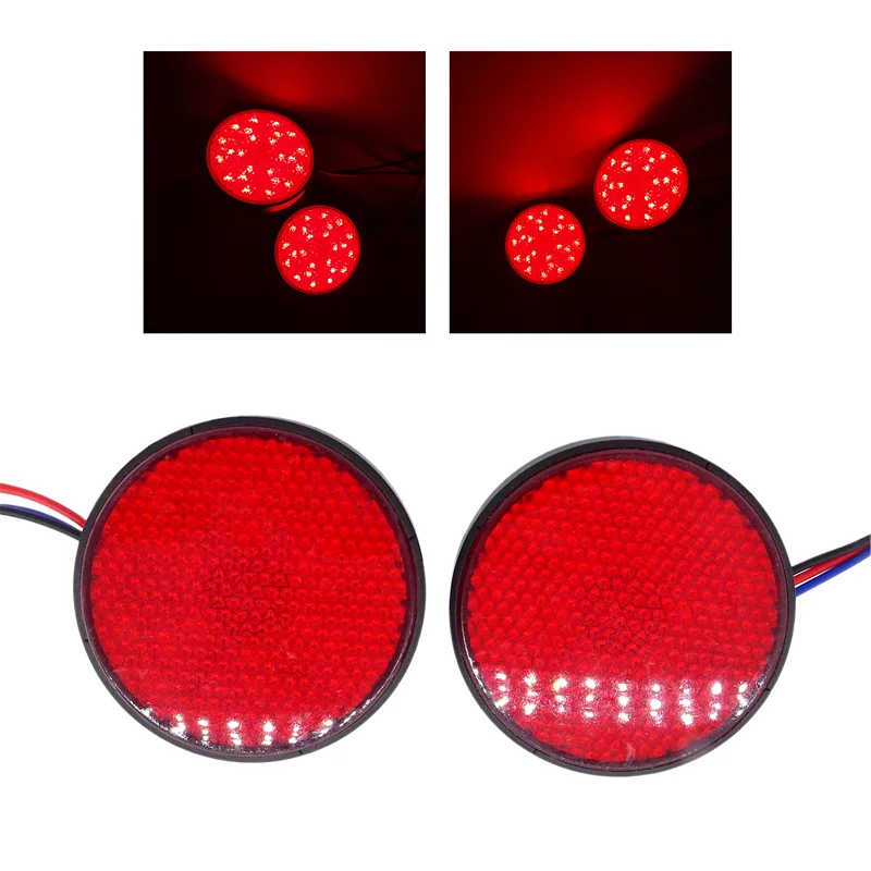 AliExpress - 2pcs Motorcycle 24 LED Brake Stop Warning Reflector Light Round Rear Tail Marker Lamp for Car Motorbike Truck Turn Signal Light