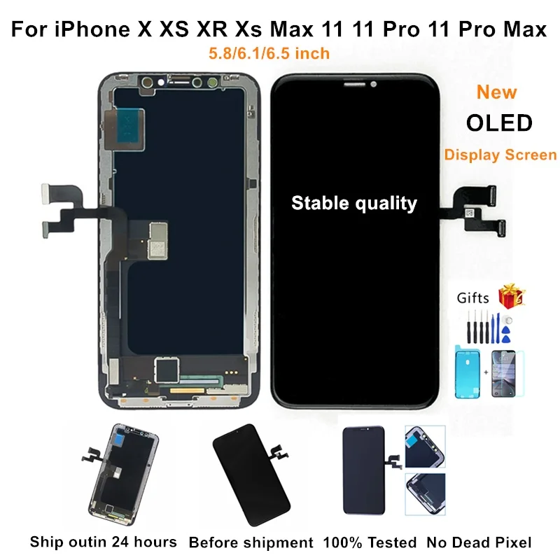 

New OLED Display For iPhone X XR XS Max 11 Pro LCD Screen Replacement lcd For iPhone xs 11 Pro Max With 3D Touch display screen