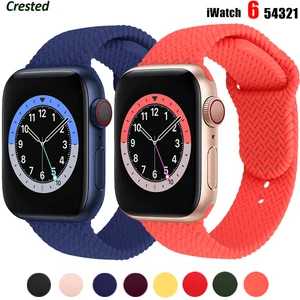 sport band for apple watch strap 44mm 40mm 38mm 42mm braided veins silicone smartwatch bracelet iwatch series 3 4 5 se 6 strap free global shipping