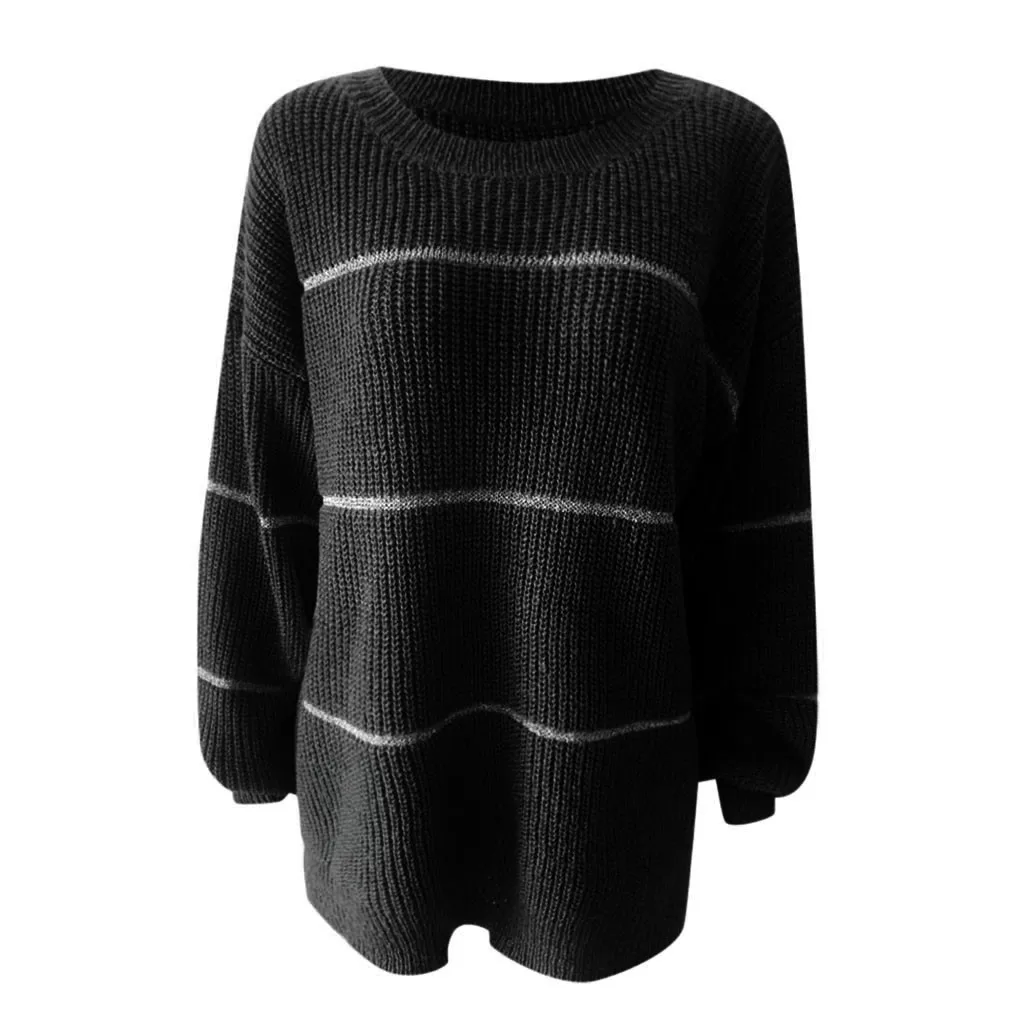 Women's Sweater Casual O-Neck Winter Solid Long Sleeve Maglione Pullovers Loose Knitted Jacket poleras mujer D18 | Женская одежда