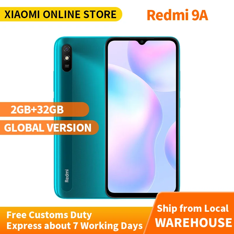 Глобальная версия Xiaomi Redmi 9A 2 Гб оперативной памяти 32 ГБ ROM мобильный телефон