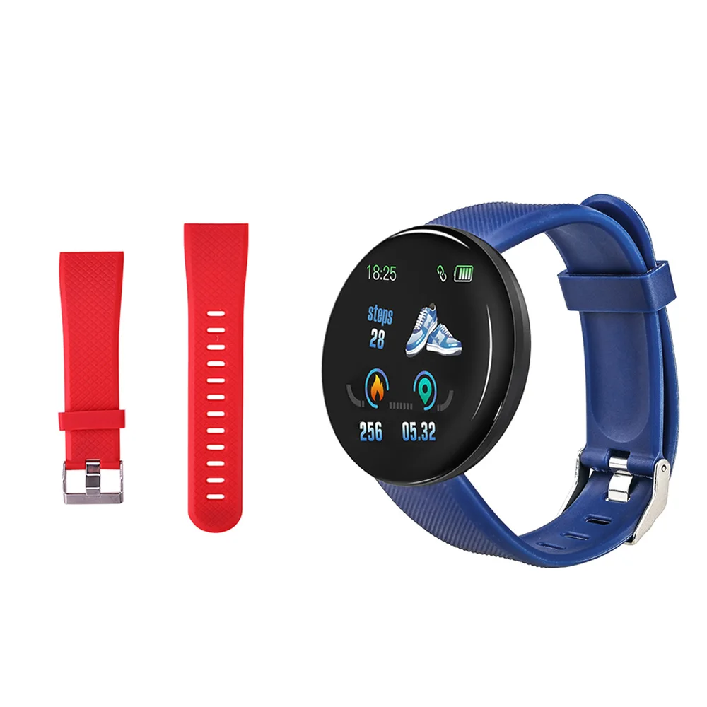 Blue N Red strap 116 плюс смарт-браслет D13 спортивный фитнес-браслет D18 умный Браслет измерение кровяного давления шагомер Smartband часы - Цвет: Blue N Red strap