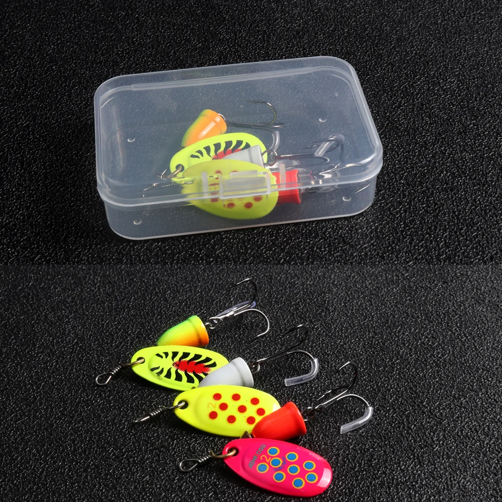 

BOTE 3pcs Metal Fishing Lure 5.5g Spinner Bait High Quality Hard Baits Treble Hook Fishing Tackle For Pike