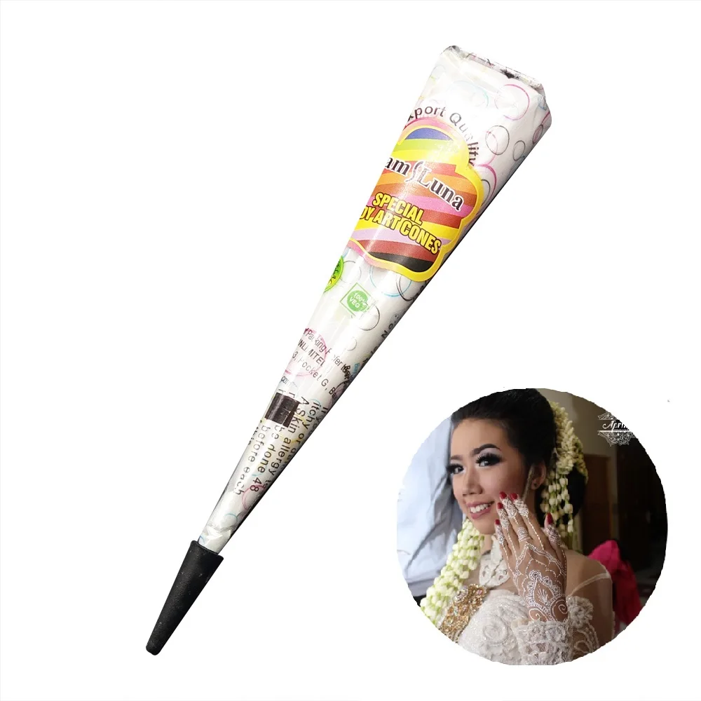 12 шишек хны индийская паста для татуировок черная коричневая красная белая полых