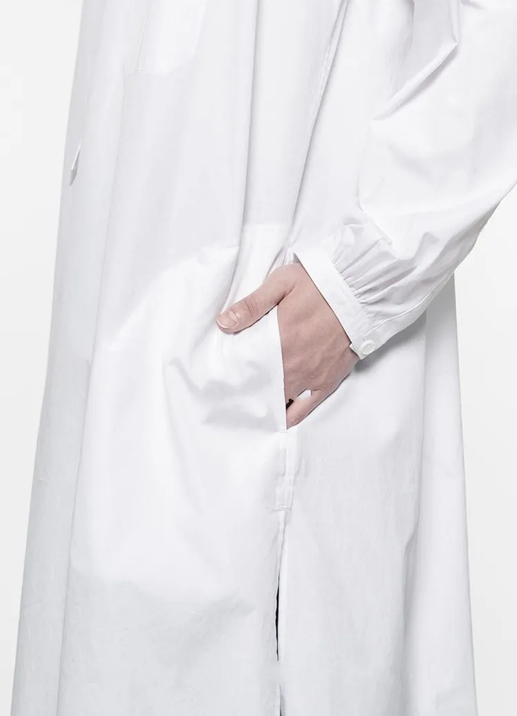 Рубашка мужская большого размера классическая сорочка средней длины с круглым