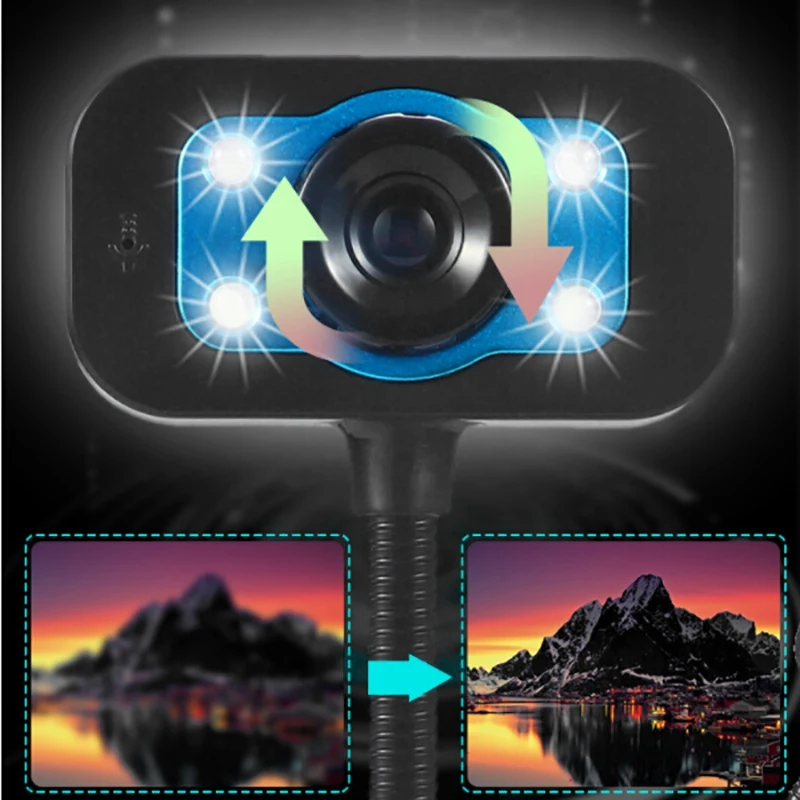 

LED High-Definition Webcam, Desktop or Notebook with Microphone Live Broadcast Home Video USB Drive-Free Camera