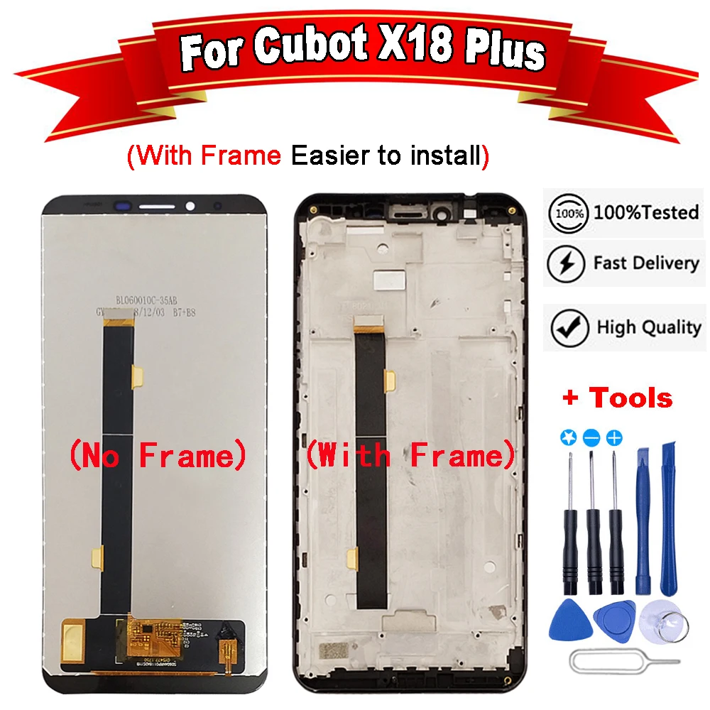ЖК дисплей 5 99 дюйма для Cubot X18 Plus и сенсорный экран с заменой рамки инструментами