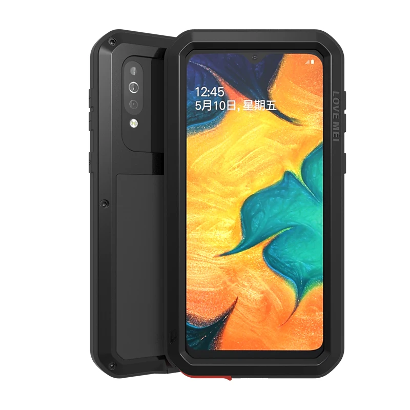 Gorilla glass LOVE MEI мощный металлический чехол для Samsung Galaxy A40S водонепроницаемый