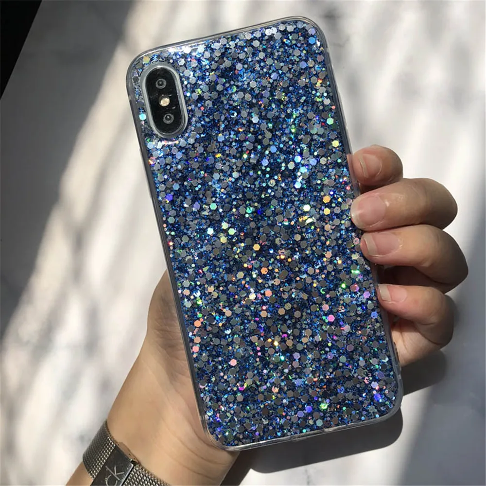 Блестящий блестящий чехол для телефона iPhone 11 Pro Max 6 6S Plus, блестящий силиконовый чехол с кристаллами для iPhone 11 XR XS Max 7 8 Plus