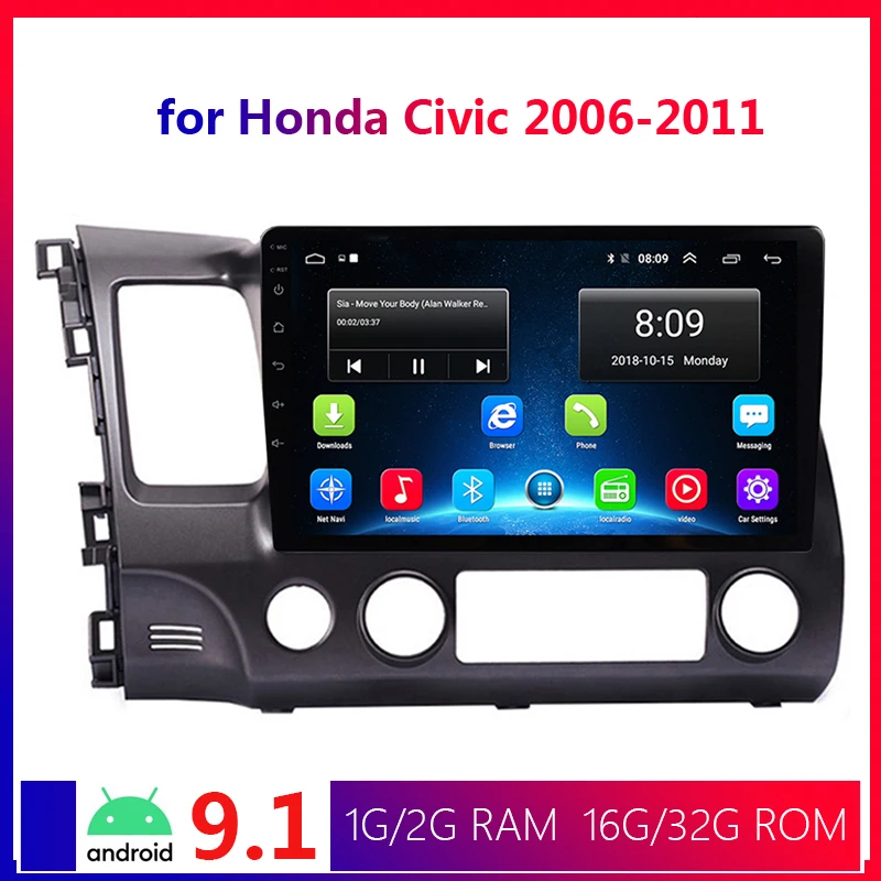 10 1 дюймов 2 Din Android 9 автомобильный радио мультимедиа 2DIN gps для Honda Civic 2006 2007 2008 2009 2010