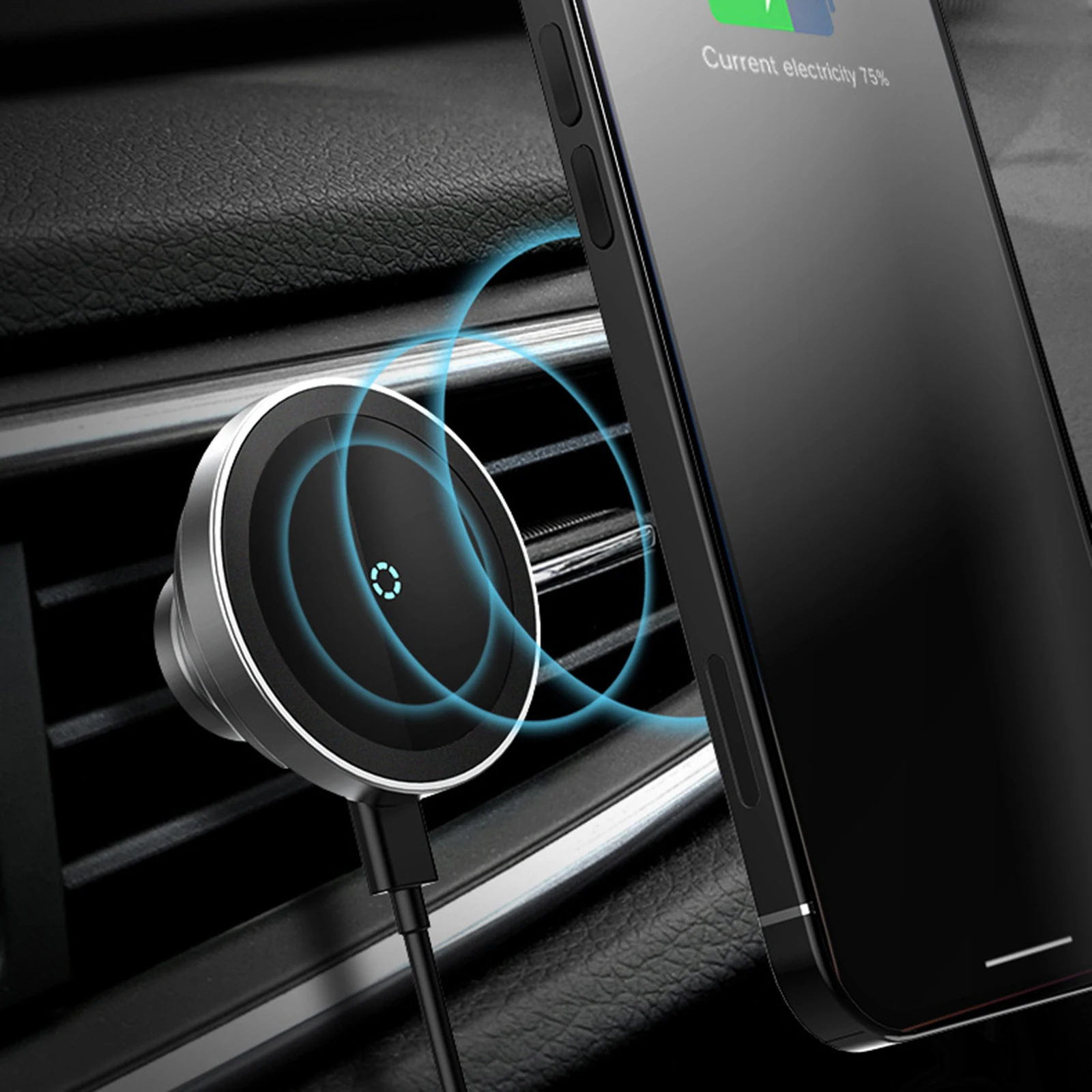 

15W Fast Charging Cell Phone Mount For Car Air Vent 360 Rotation Wireless Charger Smart Phone Bracket