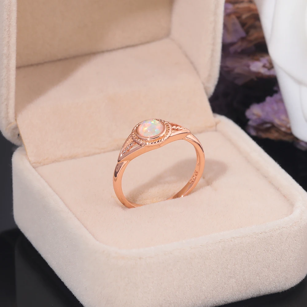 Простое украшение CiNily из розового огненного опала с наполнителем золота для