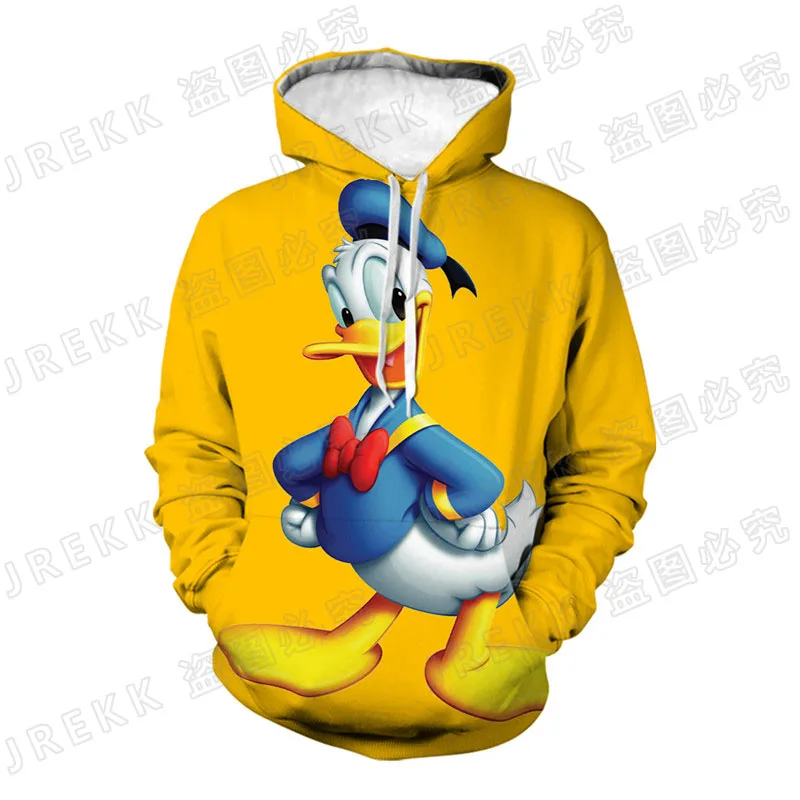 Disney Anime Cool Men Women Children Fashion Donald Duck Hoodies 3D Printed Sweatshirts Pullover Boy Girl Kids Streetwear Coat | Мужская