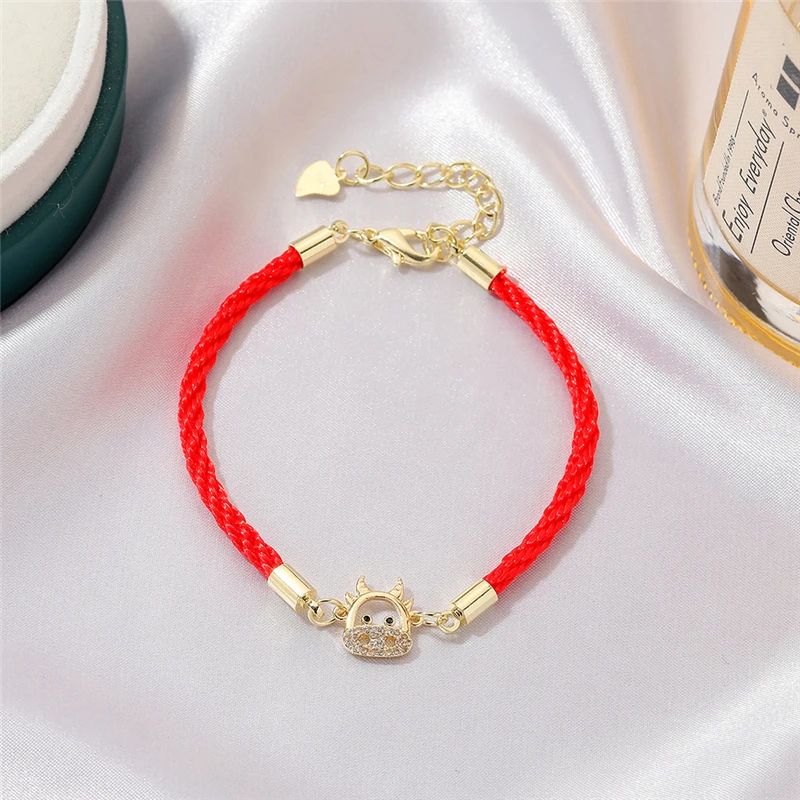 

Luokey Chinese Zodiac Traditional Style 2021 Year Of Ox Necklace Cute Red Cow Necklace For Women Girls Charm Lucky Jewelry Gifts