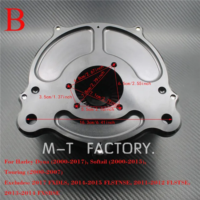 Style B without logo Черный Спайк Воздухоочиститель Впускной фильтр для Harley Sportster XL 883 Dyna v-стержень Softail Fat Boy Touring Ultra FLHR FLHX FLSTNSE - Цвет: Style B without logo