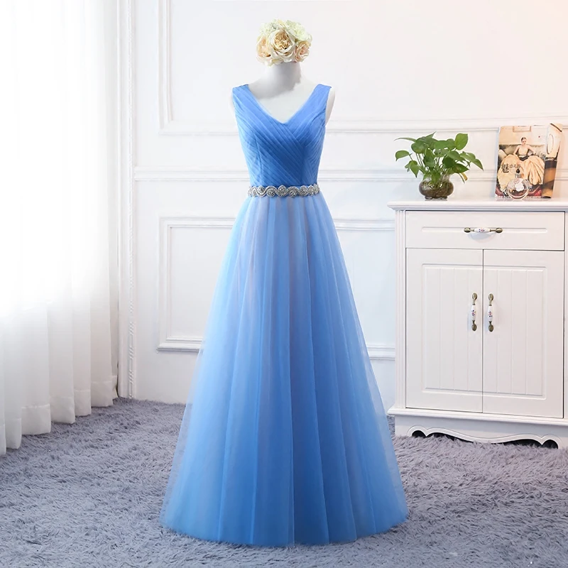 Sweet Memory Women Dusty Pink Grey Blue Mother of the Bride Dresses Crystal Waist robe de soiree C4348 | Свадьбы и торжества