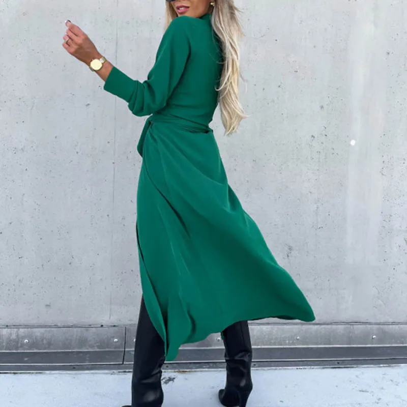 Повседневное однотонное женское платье для поездок новое модное осенне-зимнее