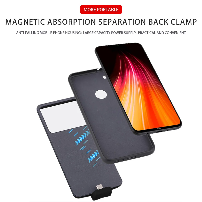 Портативный чехол для аккумулятора Xiaomi Redmi Note 8 5000 мАч зарядного устройства pro |