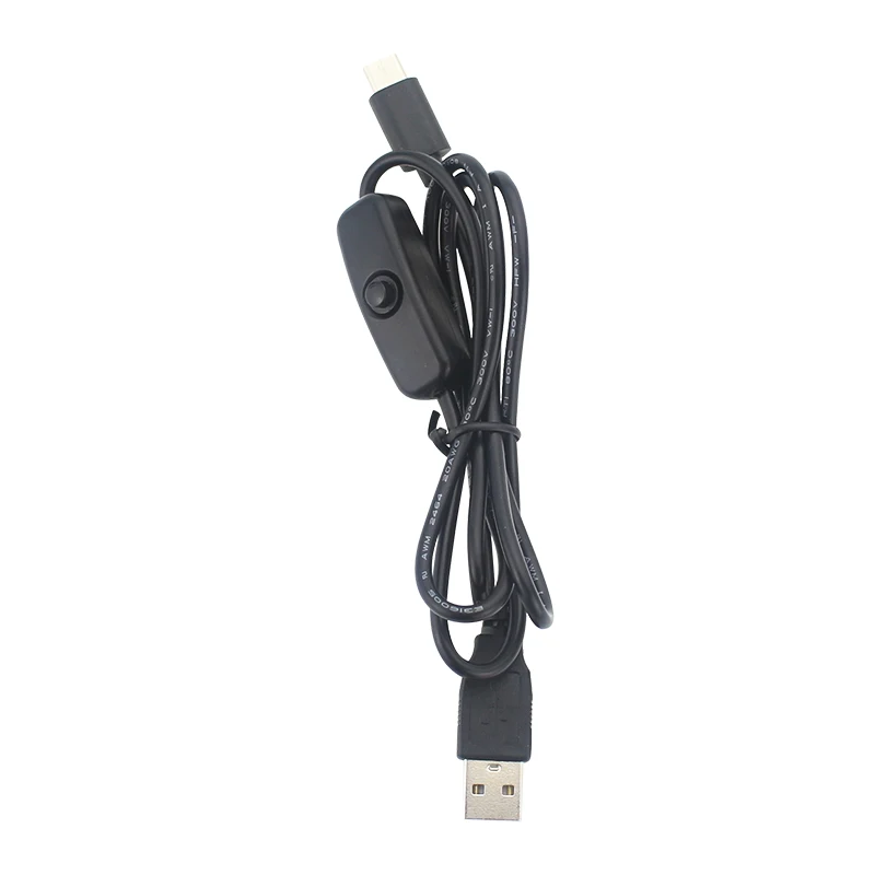 10 шт. USB TypeC кабель питания с кнопкой включения выключения A к C зарядного