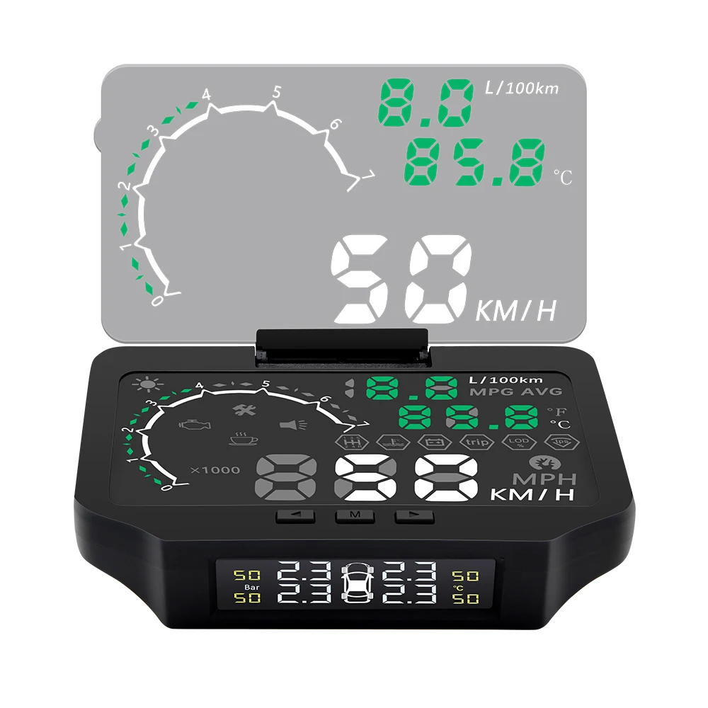 HUD X30 Автомобильный дисплей с TPMS 2 в 1 OBD OBD2 автомобильный дисплей Система мониторинга давления в шинах Bluetooth датчик TPMS с HUD