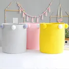 INS помпон корзина для хранения Скандинавская хлопковая веревка тканая корзина для грязной одежды корзина для белья Складная Настольная корзина для мелочей органайзер для игрушек корзина