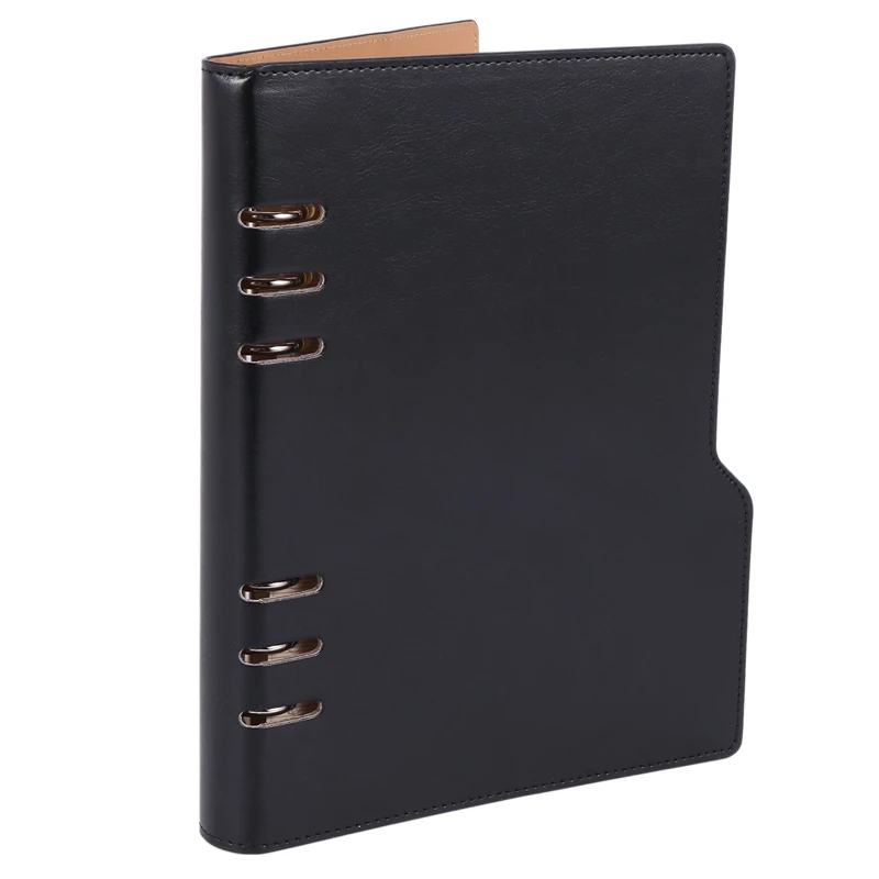 

PPYY-Notebook A5 Leather Journal Annual Planner Spiral Agenda Personal Diary Binder Pocket Organizer for Stationery