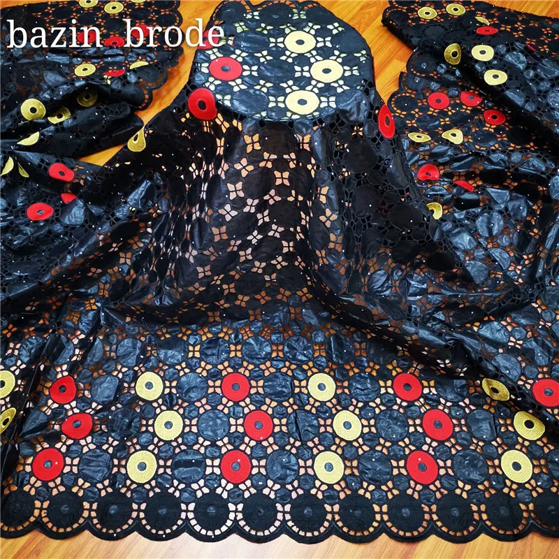 Модная африканская одежда хлопчатобумажная ткань 2020 Bazin Riche Guinea Brocade новое белое