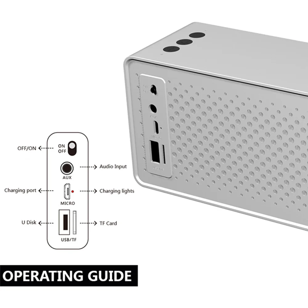 F2 Портативная Беспроводная колонка звуковая коробка Bluetooth громкий динамик BT 4 2