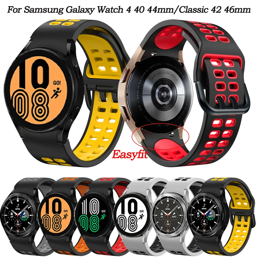 

Silicone Fitness Breathable Smart Watch Band Straps For Samsung Galaxy Watch 4 40 44mm/Watch4 Classic 42 46mm Wrist Replacement