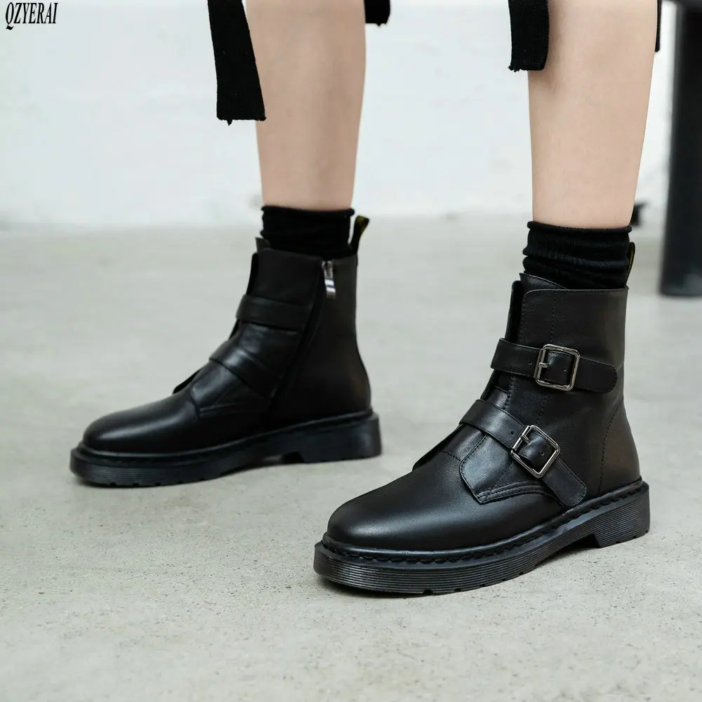 

QZYERAI Size 34-42 New style Riding boots Genuine leather Female boots fashion Women's boots Head layer cowhide Women's shoes