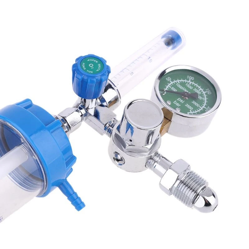 

Retail Oxygen Pressure Regulator Inhalator Gauge O2 Pressure Reducing Valve G5/8 Inch Flow Meter Absorber Buoy Type Inhalator