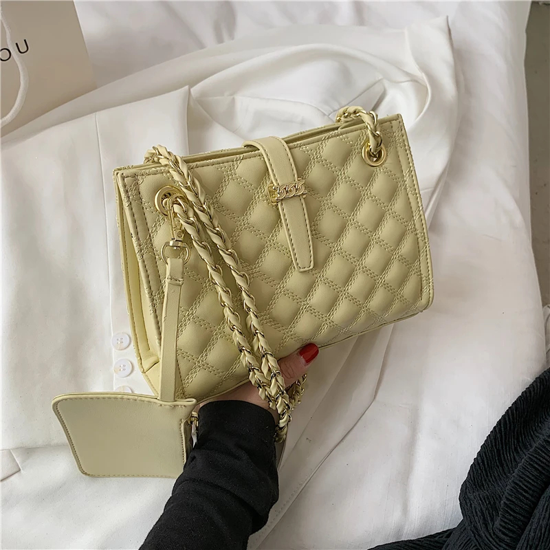 

Burminsa 2 Pcs/Set Quilted Small Chain Shoulder Bags For Women Brand Designer Female Satchel High Quality Ladies Crossbody Bags