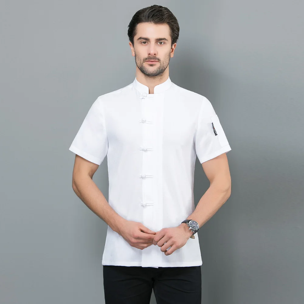 Высокое качество униформа шеф-повара одежда с коротким рукавом Мужская для