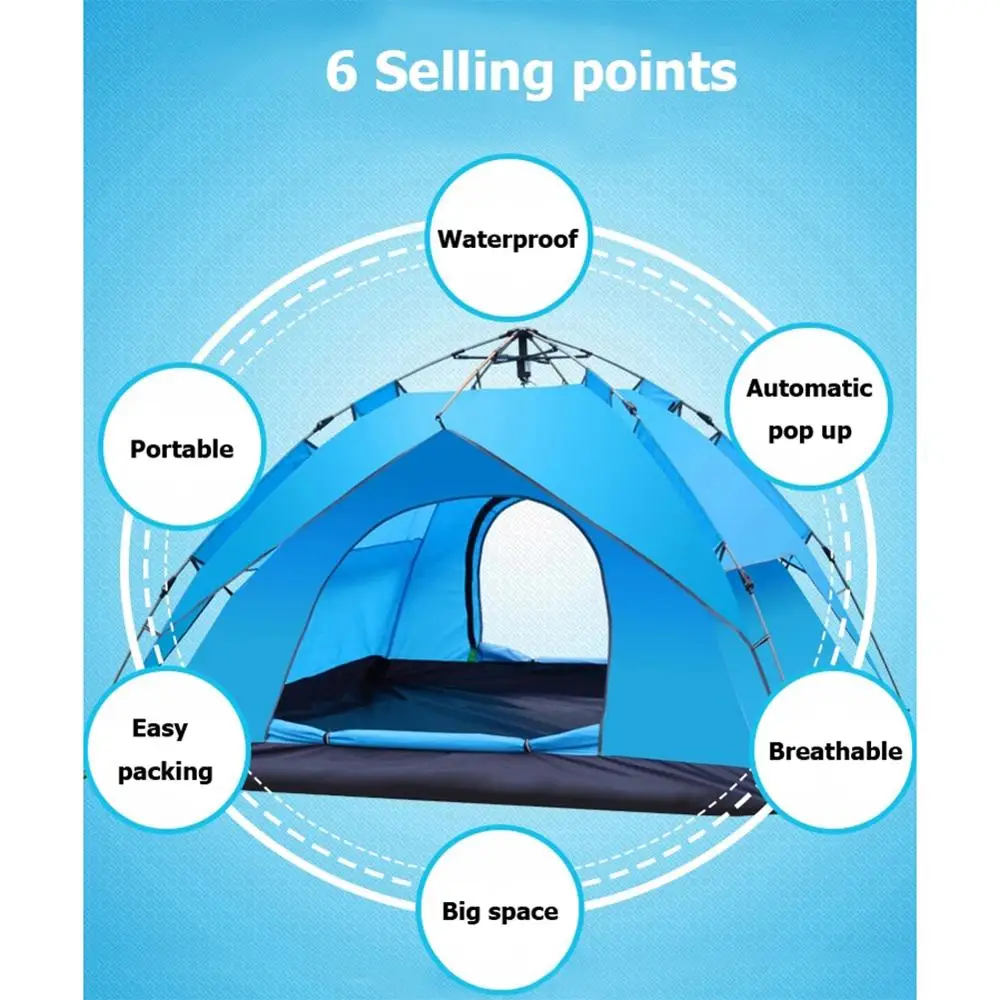 3 4 человека двухслойные палатки для кемпинга Водонепроницаемый палатка уличный