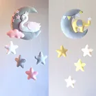 Детские погремушки Moon Swan ручной работы, вращающаяся игрушка-колокольчик для мамы, детской кроватки, Детская Музыкальная шкатулка с заводным механизмом, погремушка с животными