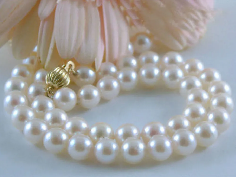 

charming AAA 10-11mm AKOYA White natural Pearl Necklace 18"