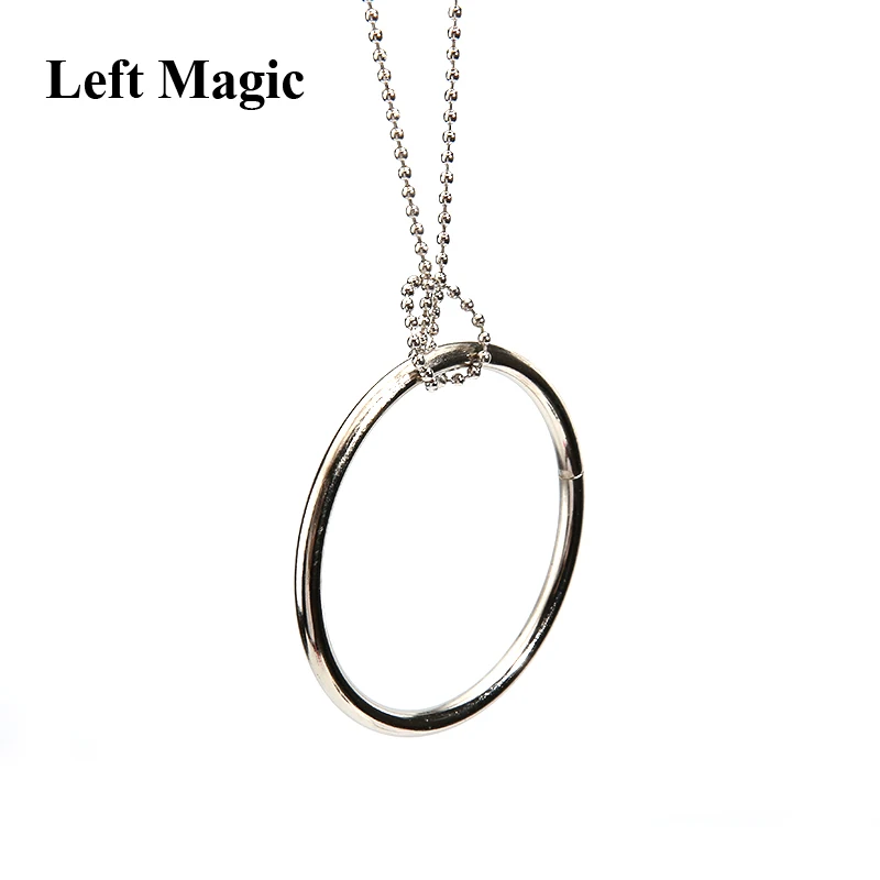 

1PCS Steel Magic Ring And Chain Cool Magic Tricks Props Metal Knot Ring On Chain Game Show Play Gift Kids Toy For Children